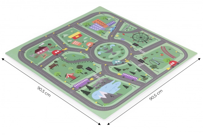 Große EVA-Schaumstoffmatte für Kinder Stadt 90,5x90,5 cm 21 Teile ECOTOYS