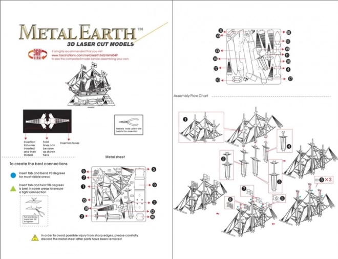 Metal Earth 3D Puzzle Schiff Golden Hind Gold Edition