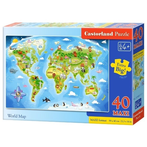 Bilderkarte der Welt Puzzle MAXI