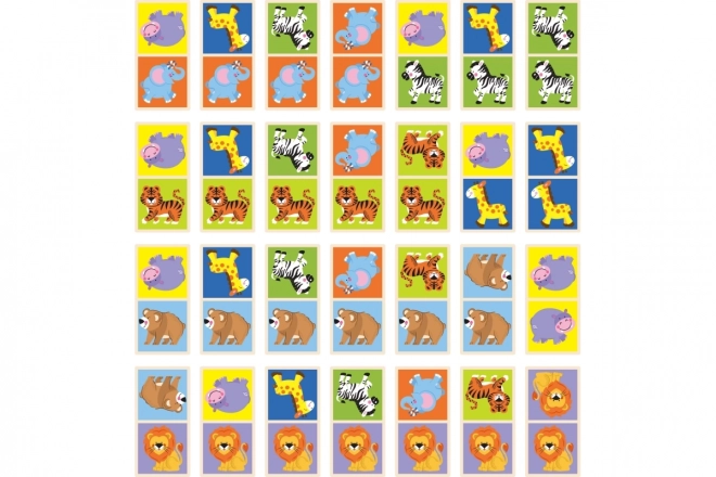 Holz-Domino mit Wildtieren