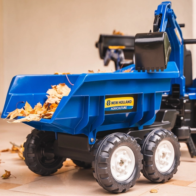 New Holland Traktor mit Anhänger, blau für Kinder ab 3 Jahren