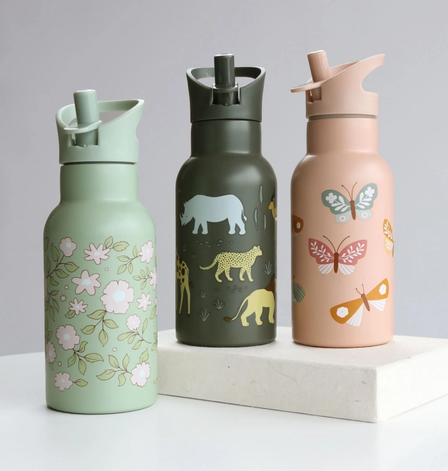 A Little Lovely Company Trinkflasche aus Edelstahl 500 ml – Tiere der Savanne