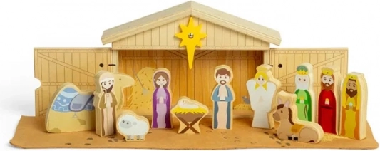 Bigjigs Toys Weihnachtskrippe aus Holz