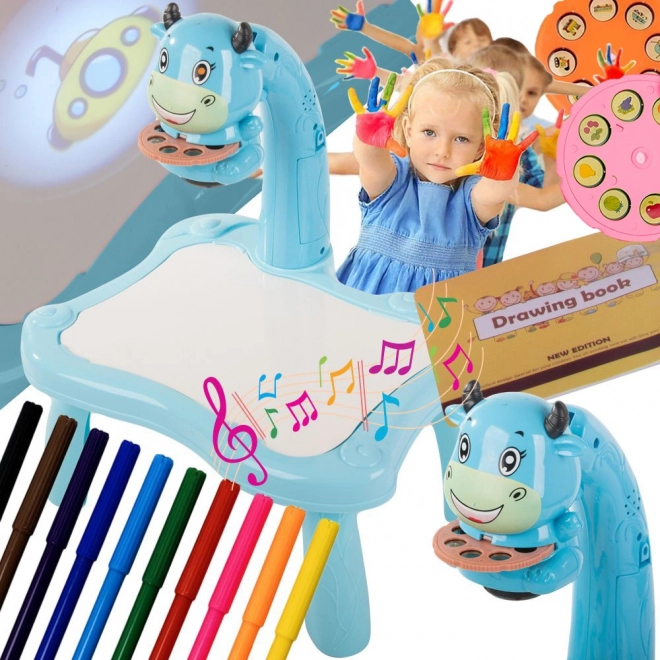 Rückprojektor Zeichentisch mit Projektor und Stiften für Kinder