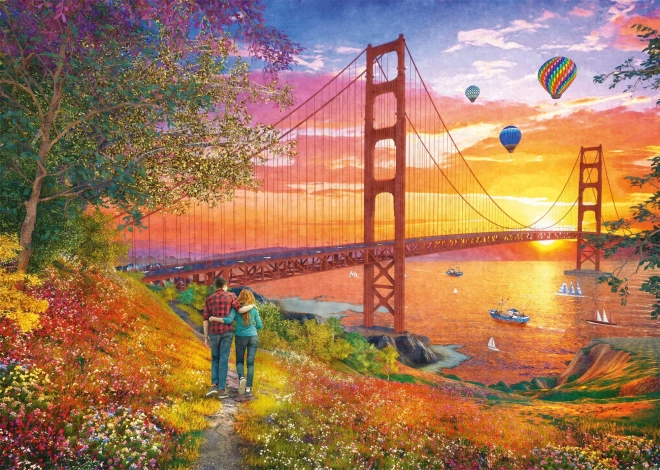 Puzzle Spaziergang zur Golden Gate Bridge 2000 Teile