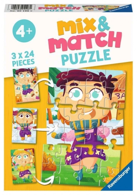 Ravensburger Puzzle Mix&Match: Bunte Kleider 3x24 Teile