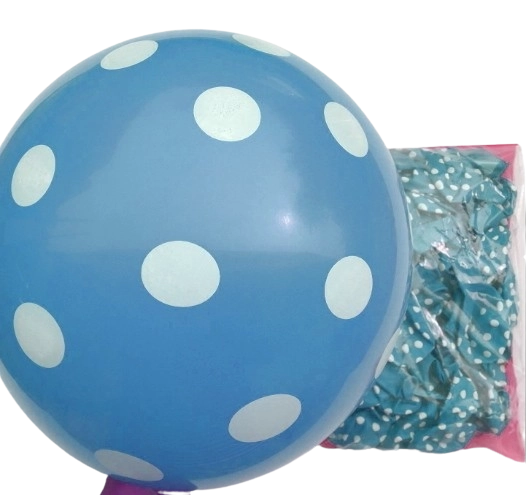 Latexballons 12 Zoll mit Punkten Hellblau