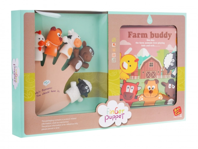 Fingerpuppen-Set Bauernhof mit Buch für Kinder 3+