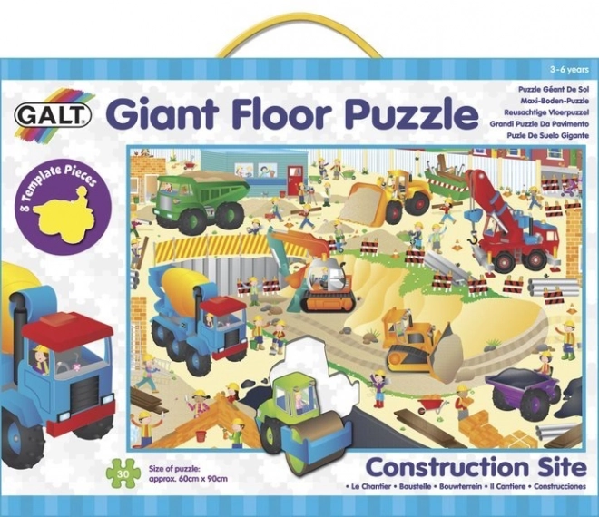 Großes Bodenpuzzle Baustelle 30 Teile
