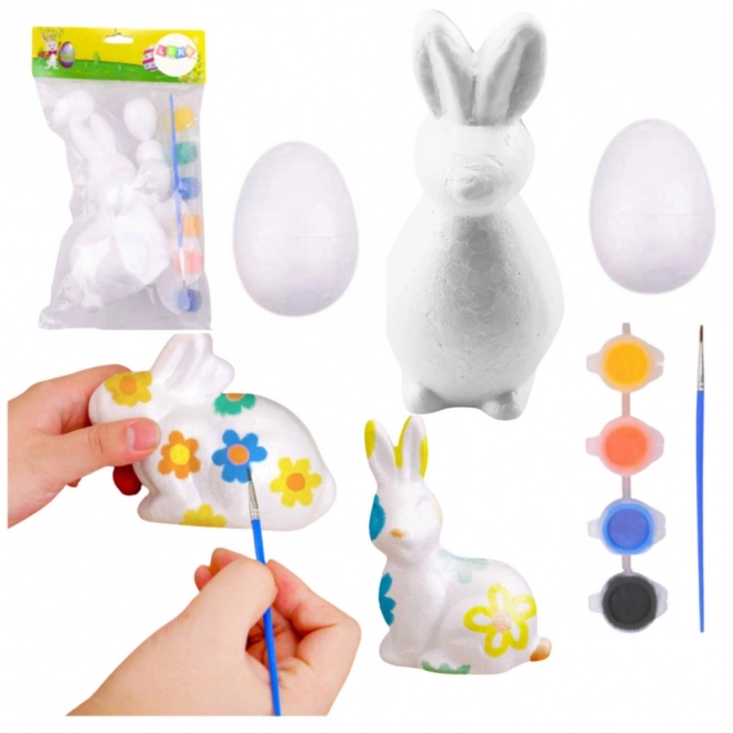 Osterdeko-Styropor Malset Hase und Eier