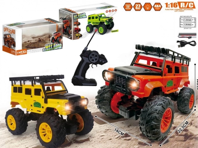 Auto R/C Offroad mit Lichtern und USB-Ladung