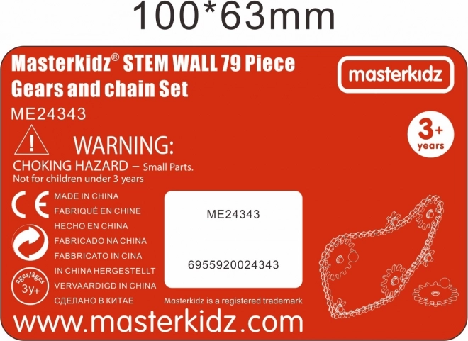 Masterkidz Wandtafel Zahnräder und Kette Bauset