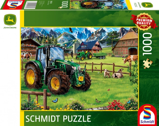 Schmidt Puzzle Alpenweide mit Traktor John Deere