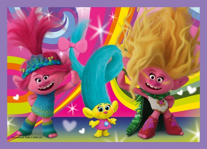 Trolls: Buntes Abenteuer Puzzle 4 in 1