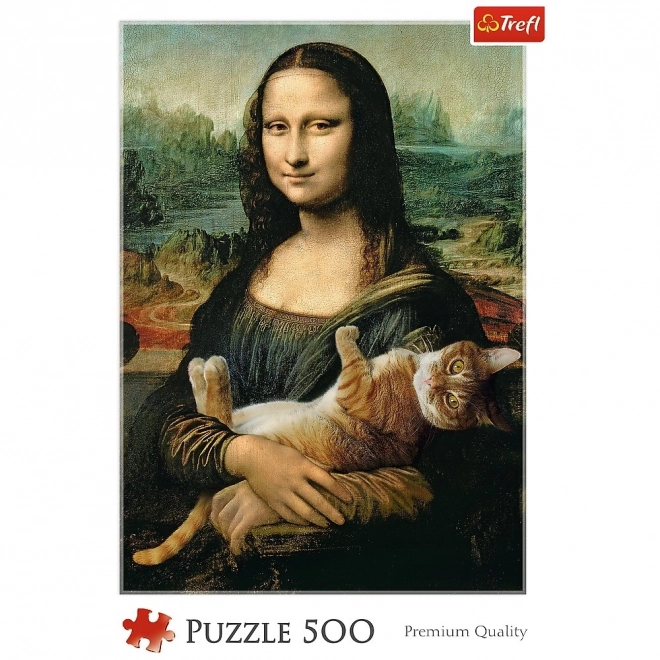 Mona Lisa und Katze Mruczek Puzzle - 500 Teile