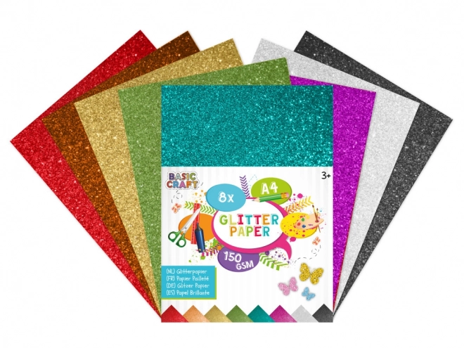 Glitzerpapier Set A4