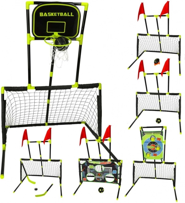 Multisport-Set 6-in-1 Fußball, Basketball, Hockey & Zielwerfen