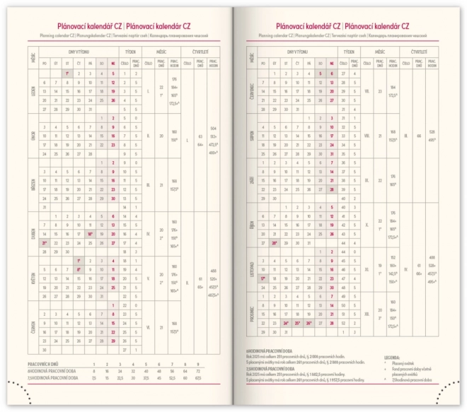 Kompakter Taschenkalender 2025 von NOTIQUE in Rosa