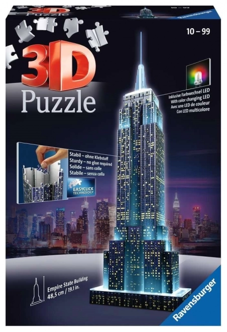 Ravensburger Leuchtendes 3D-Puzzle Nacht-Edition Empire State Building