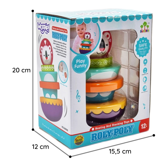 Woopie Baby Sensorisches Spiel Pyramidenstapel für Babys 6-teilig