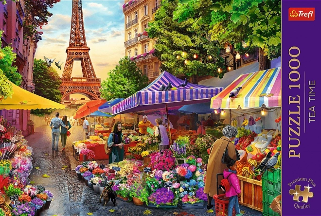 Puzzle 1000 Teile - Tea Time Paris Blumenmarkt