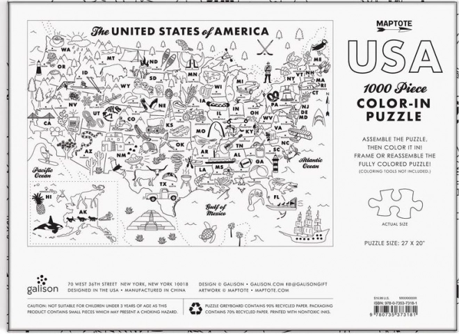 Ausmalpuzzle USA 1000 Teile