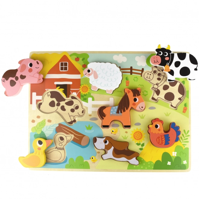 Holztiere Bauernhof Formenpuzzle