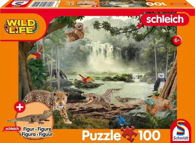 Schmidt Puzzle Schleich Im Regenwald 100 Teile mit Schleich Figur