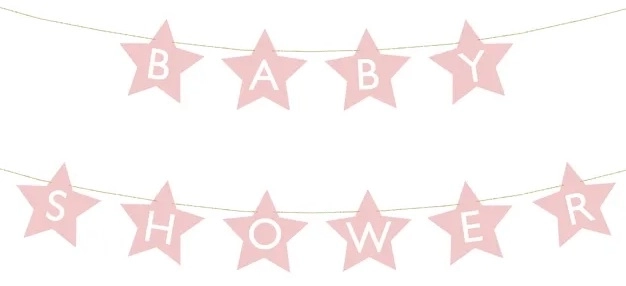 Babyshower Banner Hellrosa Sterne