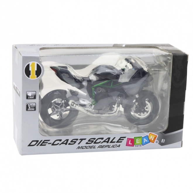 Metallsportmotorrad mit Licht- und Soundeffekten