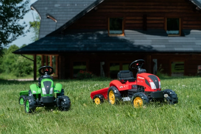 Trettraktor Country Farmer mit Anhänger rot