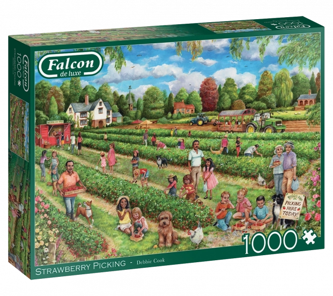 FALCON Puzzle Erdbeeren Pflücken 1000 Teile