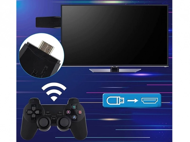 Retrokonsole HDMI mit zwei kabellosen Controllern und 21000 Spielen