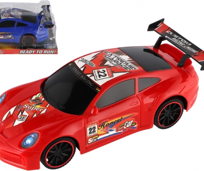 Sportliches Plastikauto mit Schwungrad 30 cm