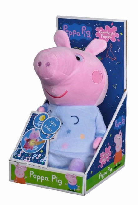 Peppa Pig 2-in-1 Plüsch-Schlaflicht Spielend + Licht, Blau, 25 cm