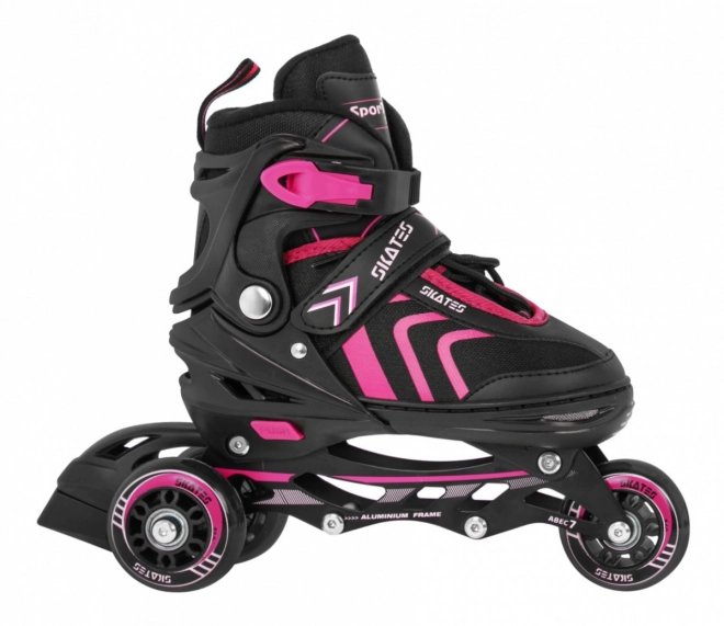 4-in-1 Rollschuhe, Schlittschuhe, Skates Set für Kinder Größe 29-33 Pink