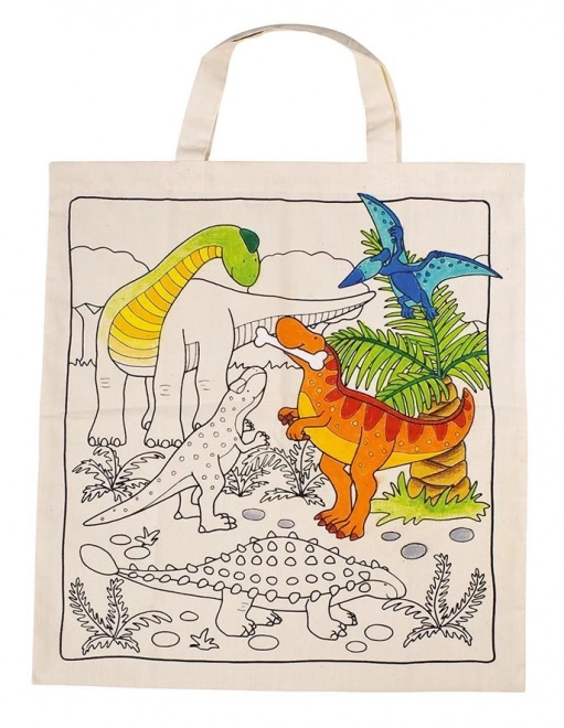 Baumwolltasche zum Selberbemalen Dinosaurier