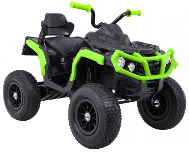 Kinder-Quad ATV Air Batterie Quad Schwarz-Grün + aufblasbare Räder + Radio MP3 + langsamer Start