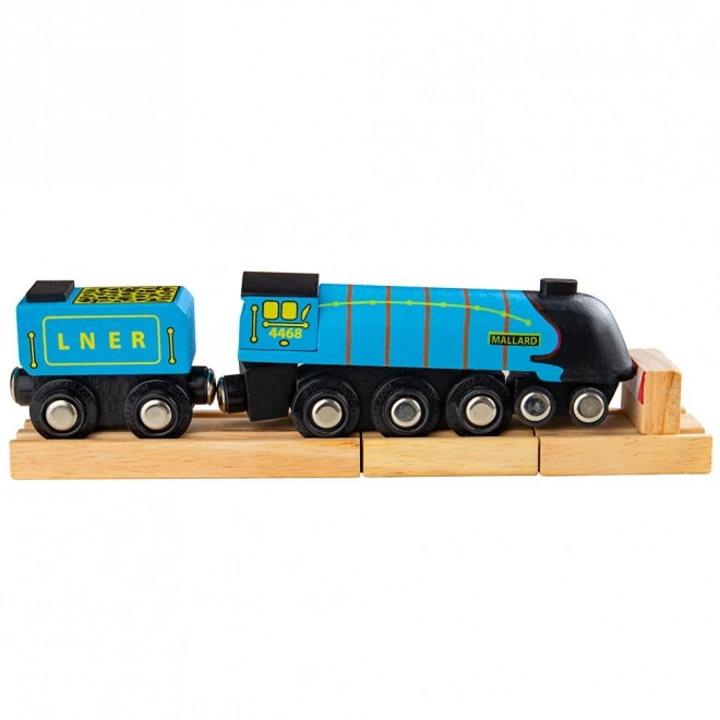 Holzspielzeug Lokomotive Mallard mit Schienen von Bigjigs Rail