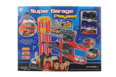 Spielzeuggarage mit Autos