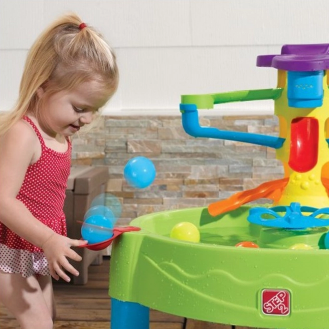 Farbenfroher Wasser-Spieltisch mit Bällen 2-in-1