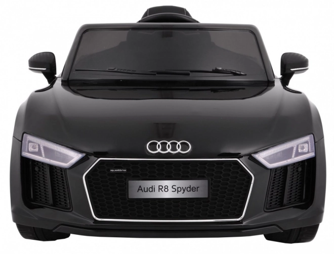 Audi R8 Spyder Akku-Lackierung Schwarz + Fernbedienung + EVA + Langsamer Start + MP3-Radio + LED-Diode