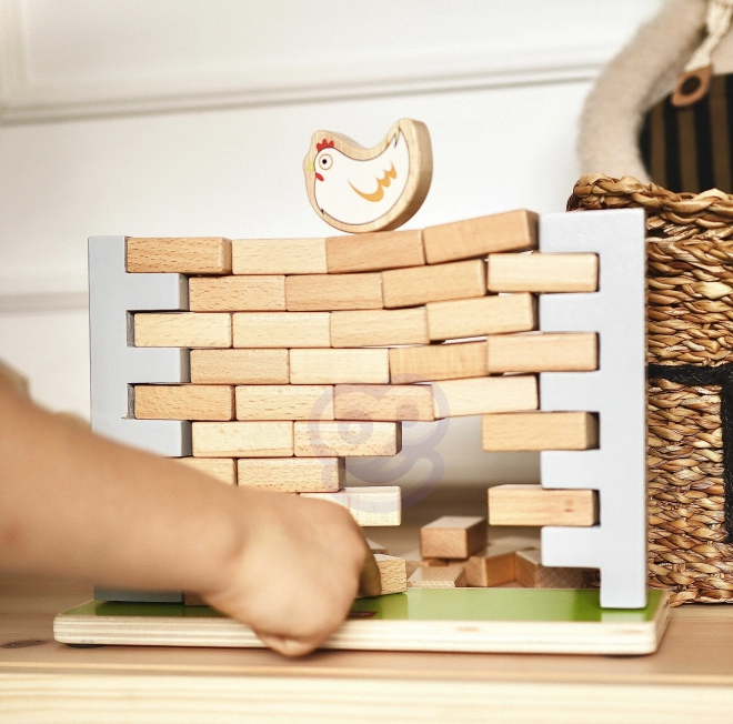 Stapelspiel Backsteinmauer Holz 44 Stück
