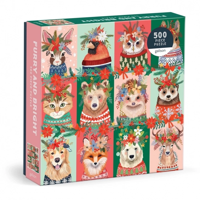 Galison Puzzle Weihnachtsplüschtiere 500 Teile