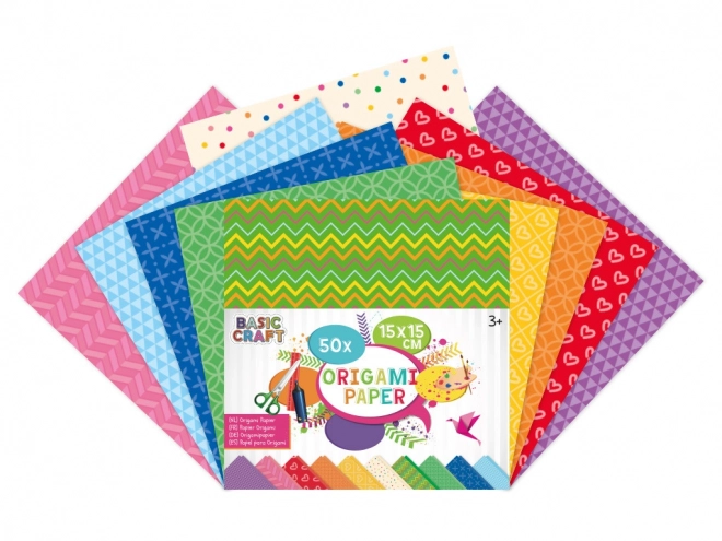 Set Bunte Origami Papiere 15x15