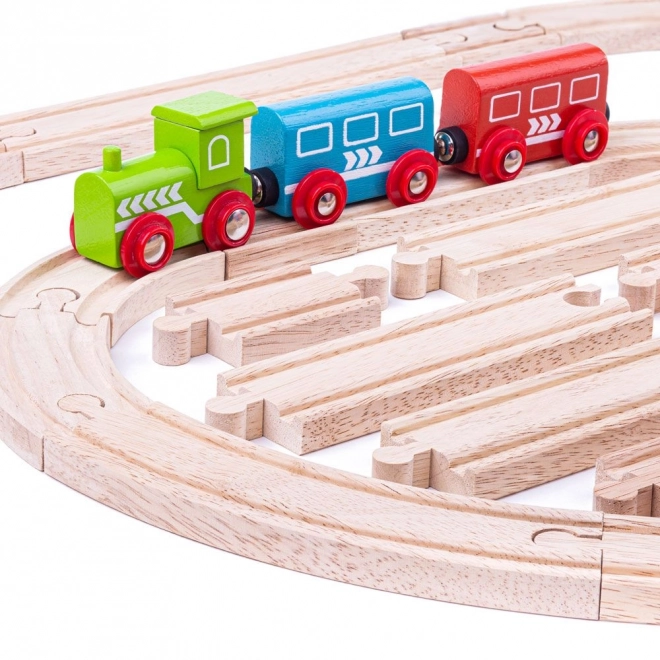 Set aus 24 Holzschienen von Bigjigs Rail