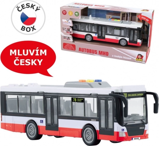 Schwungrad-Bus mit tschechischen Ansagen und Lichtern