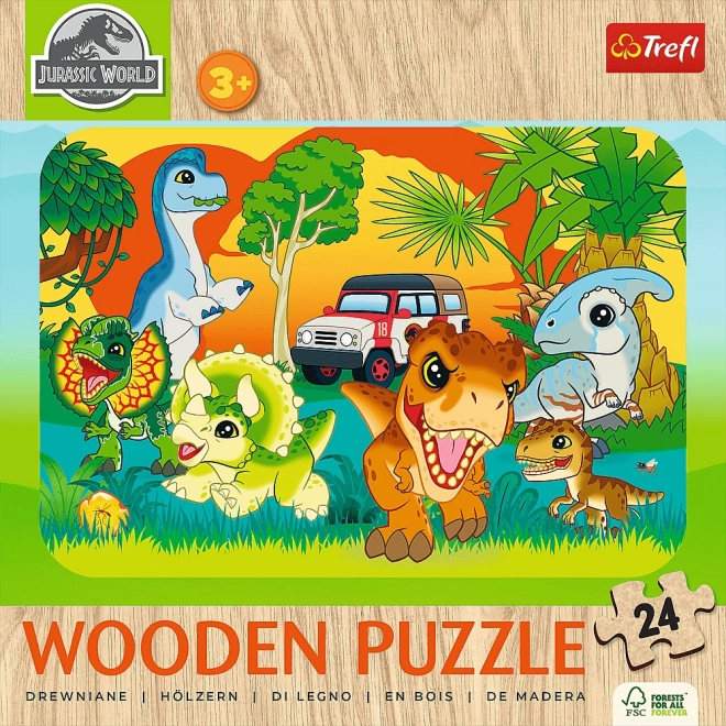 Holzpuzzle Jurassic World: Lerne die Dinosaurier kennen 24 Teile