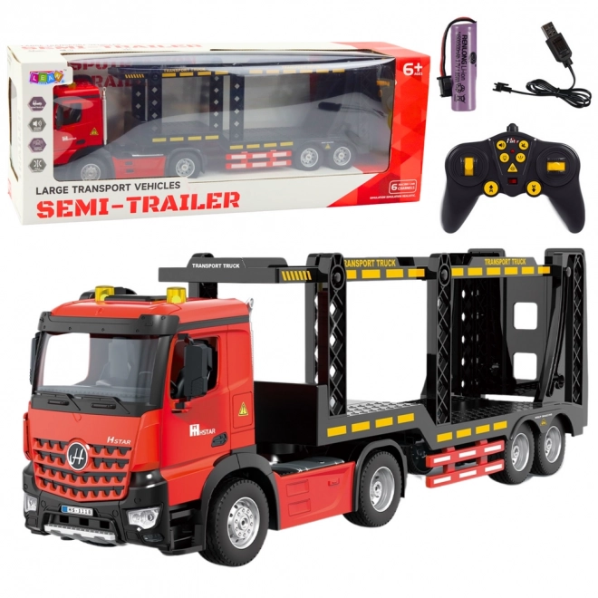 Ferngesteuerter roter Transport-LKW RC 2.4G 6CH