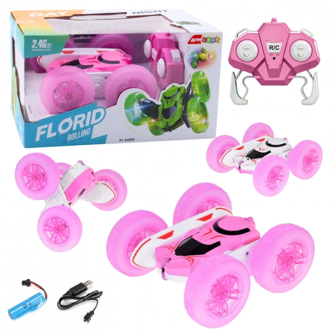 Ferngesteuertes Stuntauto mit 360° Drehung - Pink